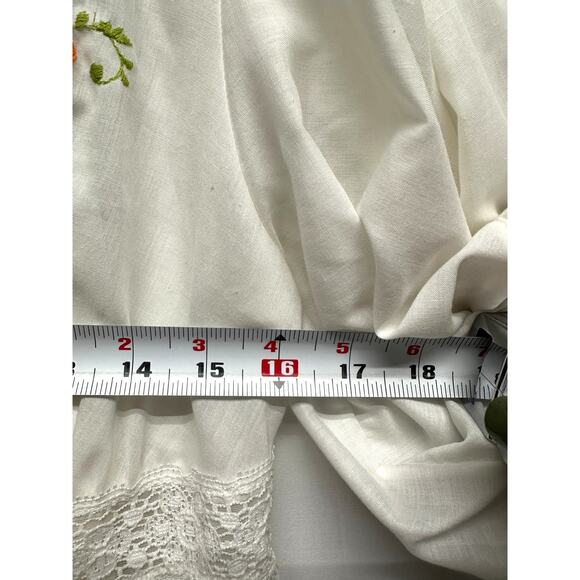Vintage Gilead White Embroidered Nightgown & Robe Set Medium Cottagecore Lace - Picture 12 of 16